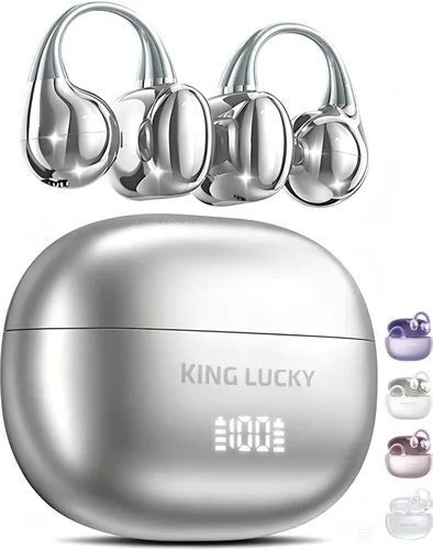 Miniatura 10 de King Lucky Auriculares de clip Gen 3, auriculares inalámbricos Bluetooth 6.0 de oreja abierta con micrófono, ajuste seguro para orejas pequeñas