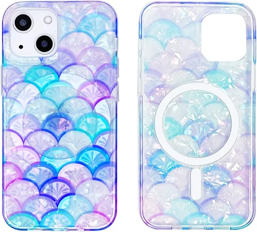 Miniatura 14 de Funda magnética para iPhone 13 y iPhone 14 de 6.1 pulgadas, compatible con carga MagSafe de poliuretano termoplástico suave, delgada, a prueba
