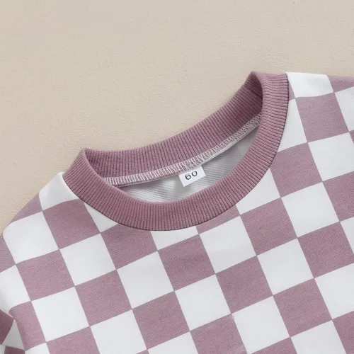 Miniatura 5 de Karuedoo Sudadera a cuadros para bebé niño y niña, mameluco de gran tamaño, manga larga, con burbujas, ropa neutra para otoño