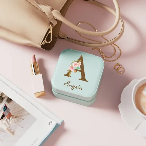 Miniatura 4 de Joyero personalizado Estuche de joyería de viaje personalizado, regalos de dama de honor, mini organizador de joyas, regalos personalizados