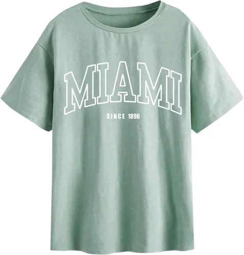 SOLY HUX Camisetas de Gran Tamaño para Mujer Camisetas Gráficas Casuales Vintage Tops de Verano Camisas de Media Manga