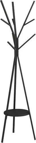 Miniatura 6 de HOME BI Perchero para sombreros, soporte de metal para sombreros, con 9 ganchos para ropa, sombreros y bufandas, color negro, 17.72 pulgadas