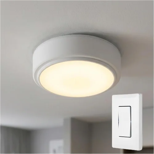 Miniatura 7 de Energizer Lámpara de techo LED activada por movimiento, funciona con pilas, 100 lúmenes, no necesita cableado, detección de movimiento de 15 pies