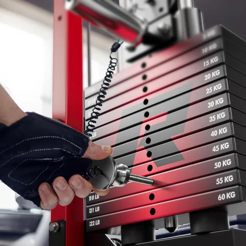 Miniatura 7 de RitFit Paquete de máquina M1 Pro Smith, jaula de potencia todo en uno con juego de pilas de pesas, incluye sistema LAT Pulldown y cable cruzado