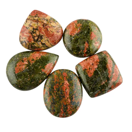 Miniatura 7 de CRYSTALIS Al por mayor 5 piezas de piedra preciosa natural K2 jaspe suelta en bruto, cabujones para hacer joyería, piedras pulidas de chakra