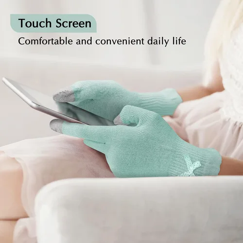 Miniatura 5 de Evridwear Guantes de algodón hidratantes con pantalla táctil para manos secas, para SPA, cuidado de manos con eccema, guantes hidratantes