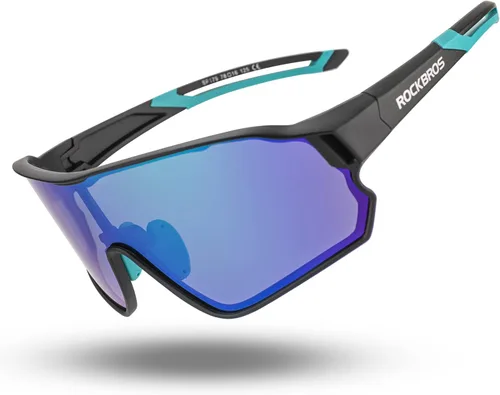 Miniatura 19 de ROCKBROS - Lentes de sol de ciclismo para mujeres y hombres, polarizados, con protección ultravioleta Blanco azul