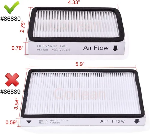 Miniatura 6 de Paquete de 4 filtros HEPA para aspiradora de escape Kenmore EF-2 86880. Comparar con reemplazar Sears Kenmore Part # 20-86880 (86880), 40320, EF2