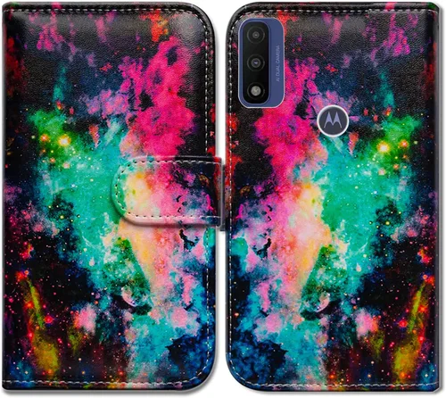 Miniatura 21 de Bcov Funda de piel con tapa para teléfono Motorola Moto G Pure/Power 2022 - Patrón de pájaro negro, ranura para tarjetas, bloqueo magnético, función