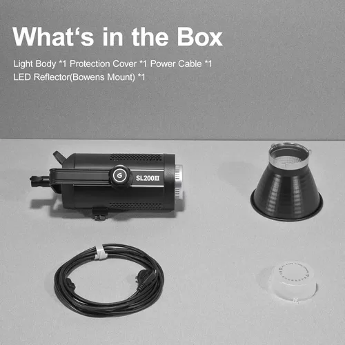 Miniatura 6 de Godox Luz de video LED SL200III, 200W 95600Lux 5600K ± 200K CRI96+ TLCI97+, iluminación de salida convincente equilibrada con luz diurna