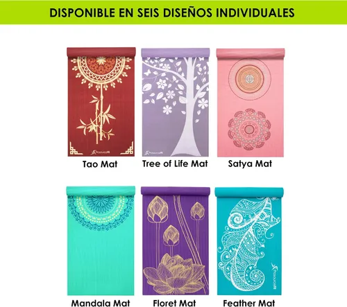 Miniatura 3 de ProsourceFit Alfombrillas de yoga de 3/16" (5 mm) de grosor para mayor comodidad y estabilidad con diseños impresos exclusivos, plumas verde mar