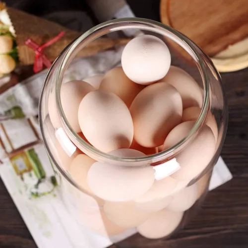 Miniatura 5 de SAIOOL Tarro para huevos, bote de cocina, tarros grandes de vidrio para almacenamiento de alimentos de 1 galón con tapa hermética, transparente