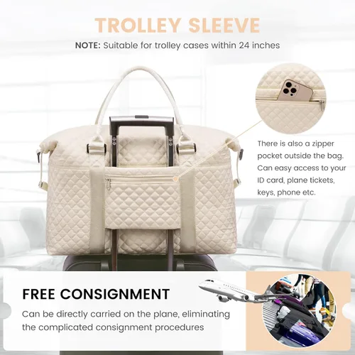 Miniatura 14 de LOVEVOOK Bolsa de fin de semana para mujer, bonita bolsa de viaje para gimnasio, bolsa de viaje con bolsa de artículos de tocador, bolsa