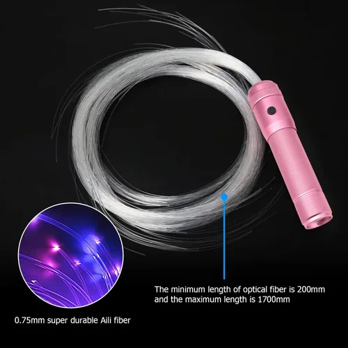 Miniatura 8 de AMKI Látigo de fibra óptica LED recargable de 6 pies, 360 giratorios, 360 efectos de modo, súper brillante, juguete de baile, ideal para fiestas Rosa