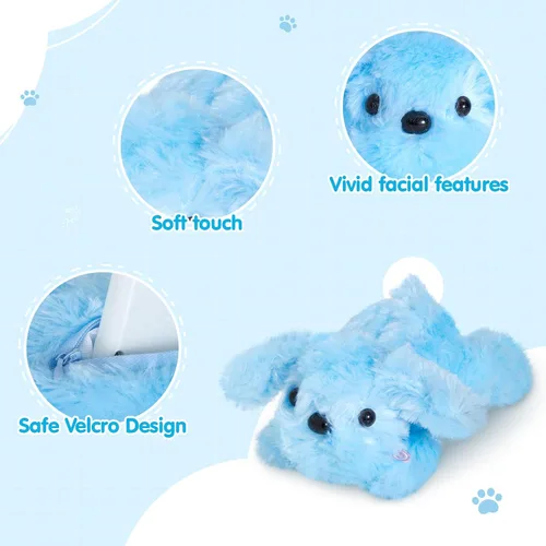 Miniatura 6 de WEWILL Cachorro azul iluminado de 10 pulgadas con luz LED con luz nocturna colorida, juguete de peluche suave, regalo para niños en Navidad