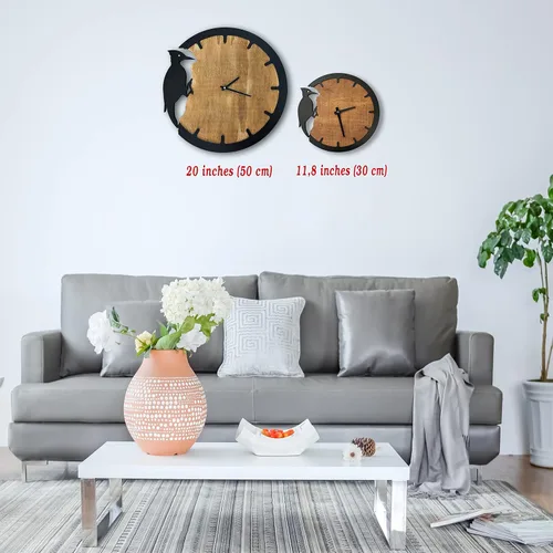 Miniatura 6 de Reloj de pared de pájaro carpintero, decoración moderna del hogar, reloj de pared de animales, reloj de pared de madera, relojes para decoración