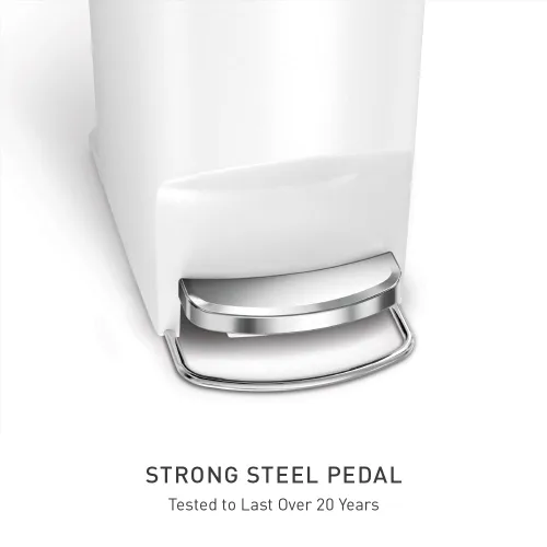 Miniatura 3 de simplehuman Slim Step - Bote de basura de cocina de 40 litros/10.6 galones, borde con revestimiento de acero inoxidable, pedal de 150,000 pasos, Gris