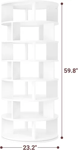 Miniatura 2 de Aheaplus Torre de Estante Giratorio para Zapatos, Zapatero Giratorio de 7 Niveles 360 Estantes Giratorios para Zapatos Organizador para Closet