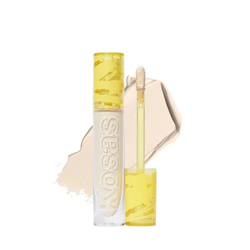 Kosas Revealer Corrector - Maquillaje de cobertura media con ácido hialurónico, oculta las ojeras debajo de los ojos, manchas oscuras e