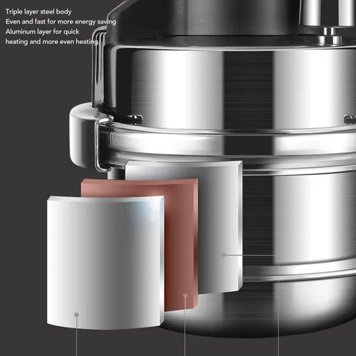 Miniatura 7 de Olla a presión de acero inoxidable 0.8L Estofado de alta presión de cocción rápida para inducción de gas Adecuado para cocina al aire libre Uso
