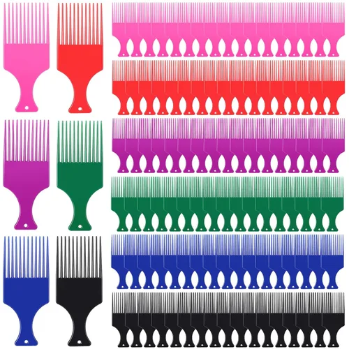 Zhehao 120 piezas de peine de plástico para cabello de dientes anchos para peine afro suave, suministros de salón para mujeres y hombres, rizado,