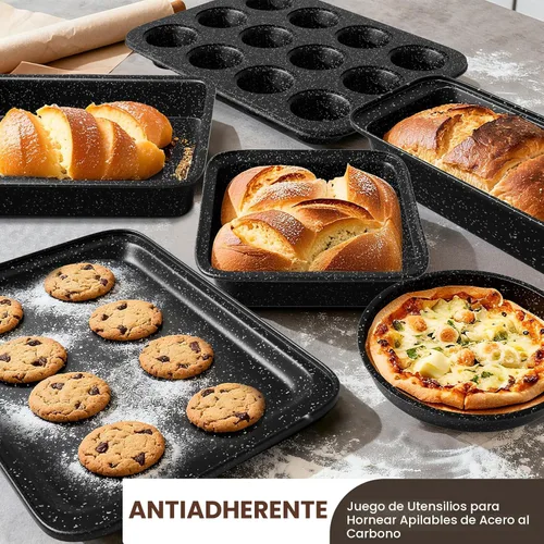 Miniatura 4 de Juego de ollas y sartenes antiadherentes, juego de utensilios de cocina de inducción de cocina y utensilios para hornear, juego de sartenes