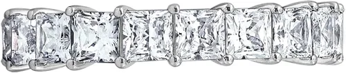 Miniatura 9 de Tienda Collection Sterling Silver Princess Cut All-Around Band Ring made with Infinite Elements Cubic Zirconia