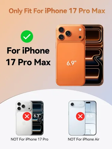 Miniatura 2 de PANDUK Funda de batería para iPhone 17 Pro Max, 9300mAh USB-C Banco de energía portátil 20 W PD Carga rápida Carga inalámbrica