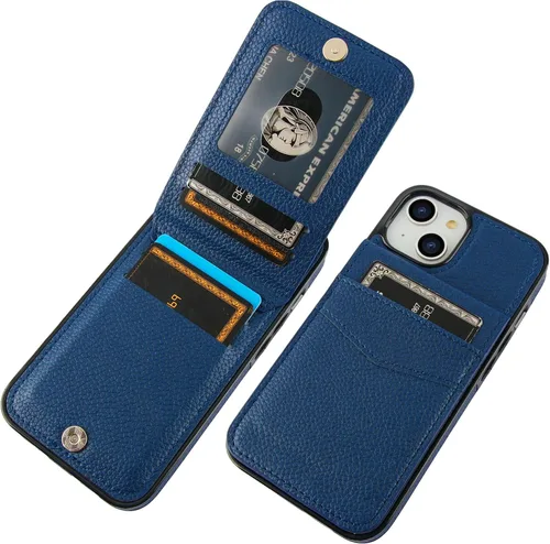 Miniatura 10 de KIHUWEY Compatible con iPhone 14 Funda Cartera con Soporte para Tarjeta de Crédito, Tapa de Cuero Premium con Cierre Magnético Soporte Funda