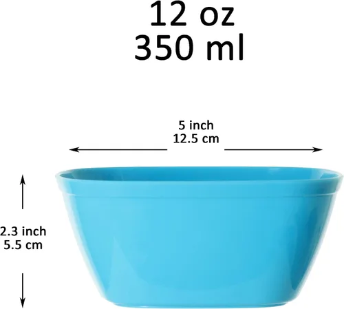 Miniatura 2 de Youngever Paquete de 9 cuencos de plástico de 12 onzas para aperitivos y niños, juego de 9 colores arcoíris