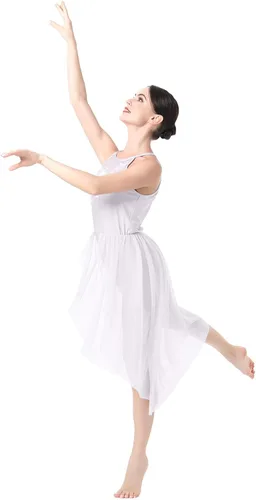 Miniatura 3 de Vestido de baile lírico para mujer, diseño de flor halter, disfraz de baile contemporáneo, vestido de ballet para adultos