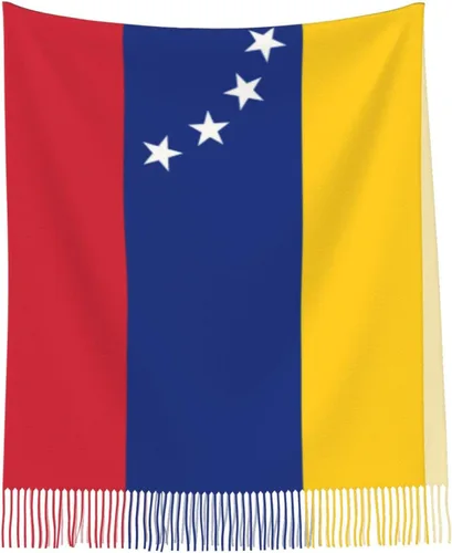 Miniatura 4 de ZGXJJPP Bufanda de gran tamaño con borla para mujer con la bandera de Venezuela, Multicolor