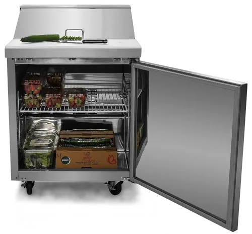 Miniatura 4 de FSE Mesa de preparación comercial refrigerada de una sola puerta de 27.5 pulgadas, 6 pies cúbicos, acero inoxidable, 115 V