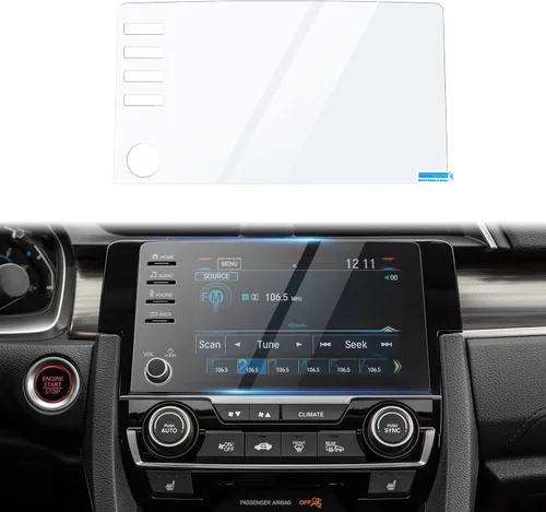 Autorder Protector de pantalla para Honda Civic LX EX Touring Si EX-L 2019-2021 2019-2021 con 4 botones, vidrio templado, pantalla táctil de
