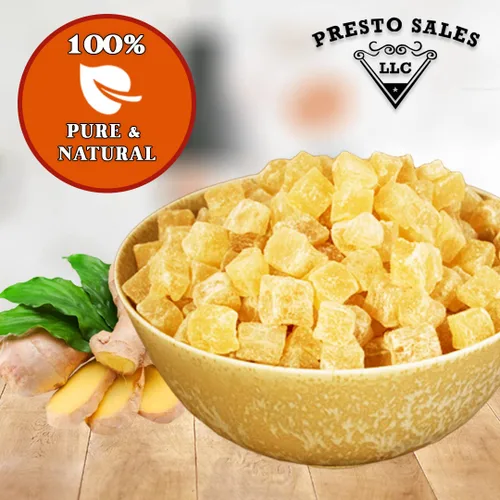 Miniatura 5 de Presto Sales Crystallized Ginger Pieces - Piezas de jengibre confitado seco sin sulfuro de 16 onzas Piezas de 0.198 a 0.198 pulgadas Todo