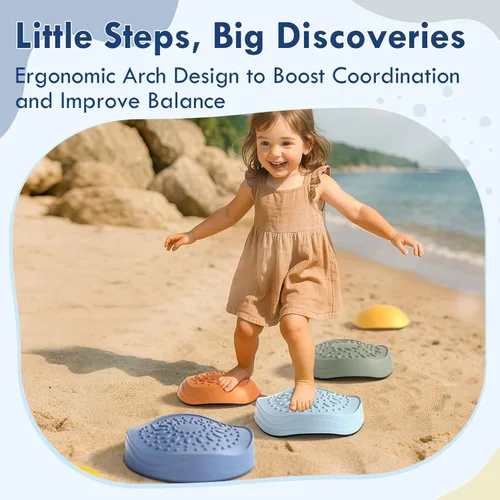Miniatura 3 de Lehoo Castle Stepping Stones for Kids, Non-Slip Toddler Stepping Stones, Indoor & Outdoor Sensory Toys for Toddlers 1-3, Balance Board Obstacle