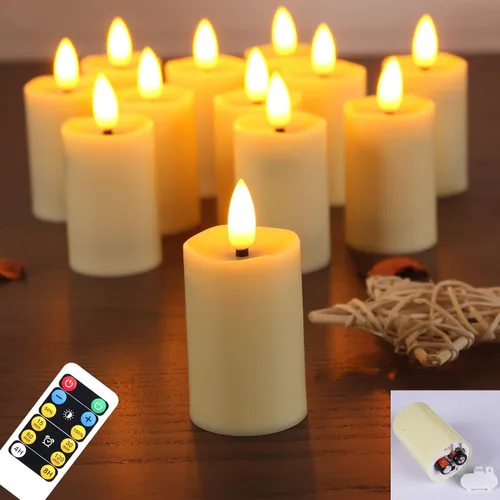 Miniatura 13 de WRalwaysLX Faroles decorativos con temporizador, velas sin llama para interiores y exteriores, apliques de pared con llamas parpadeantes