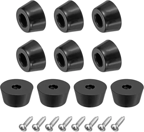 Miniatura 8 de uxcell 10 piezas topes de goma, almohadillas redondas de 0.28 pulgadas de alto x 0.51 pulgadas de ancho con arandela de acero inoxidable y tornillos