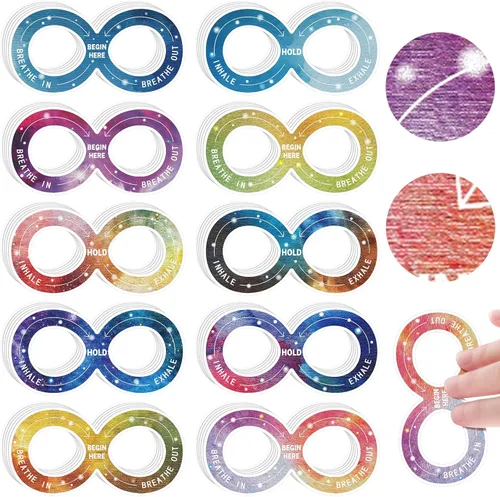 Miniatura 12 de Crtiin 80 calcomanías sensoriales para ansiedad, táctiles, ásperas, para la salud mental, autismo, TDAH, atención plena, para aliviar el estrés