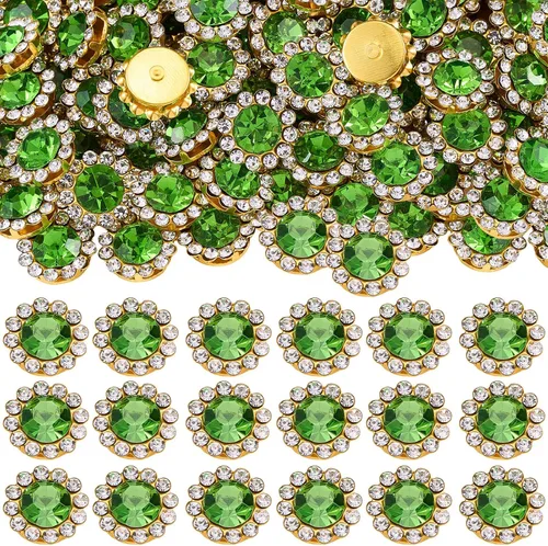 Miniatura 25 de 160 diamantes de imitación para coser de 0.472 pulgadas, base de metal, diamantes de imitación para coser en ropa, zapatos, aretes, cinturón