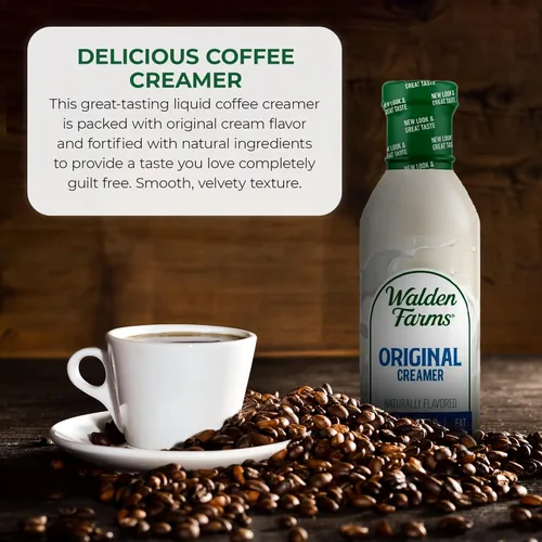 Miniatura 2 de Walden Farms Original Coffee Creamer – Cero calorías, sin grasa, sin azúcar, baja en carbohidratos, apta para dieta cetogénica, sin lácteos, vegana