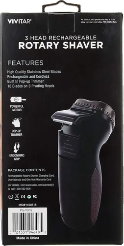 Miniatura 3 de VIVITAR PG-V002 RotaryThree 3-Head Rotary Shaver