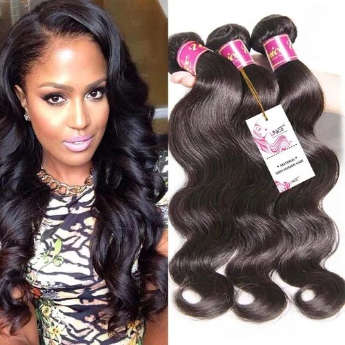 Miniatura 18 de UNice 4 manojos de cabello humano brasileño ondulado, 100% real, sin procesar, extensiones de cabello humano virgen, color negro natural, 20, 22