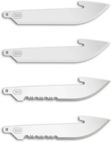 Miniatura 10 de OUTDOOR EDGE Paquete de Cuchillas de 3.0" Punta Caída con Dentado (Negro, 6 Cuchillas), Código de Compatibilidad de Cuchilla 300