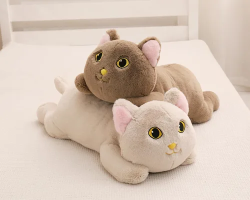 Miniatura 7 de YESGIRL Animales de peluche con peso de gato de 26.4 pulgadas, 5 libras, animal de peluche grande con peso, linda almohada de juguete de peluche