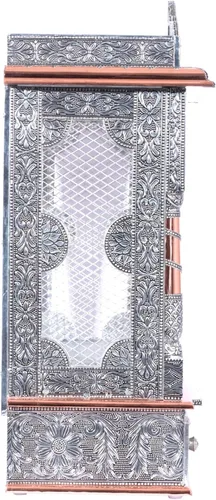 Miniatura 4 de Mandir de plata para el hogar - cobre oxidado - sin puerta (mediano)
