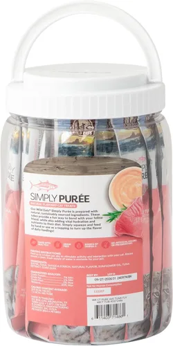 Miniatura 2 de Wild Eats Simply Puree Ahi - Tina de atún para gatos, 48 porciones individuales de golosinas para gatos con alto contenido de proteínas, totalmente