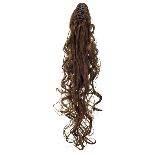 Miniatura 4 de SWACC Extensiones de cola de caballo de 24 pulgadas de largo, rizos desordenados y desordenados, extensiones de cabello sintético con clip