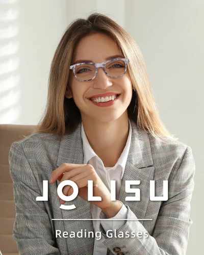 Miniatura 6 de JOLISU Paquete de 5 lentes de lectura para mujer, elegantes lentes de lectura con bloqueo de luz azul, lentes de bisagra de resorte para mujeres