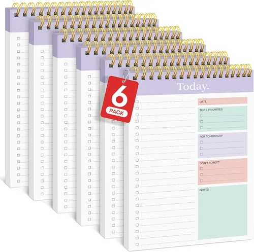 Miniatura 26 de Taja Bloc de notas de lista de tareas pendientes para el trabajo con 52 hojas, 9.8 x 6.5 pulgadas, planificador diario sin fecha, perfecto